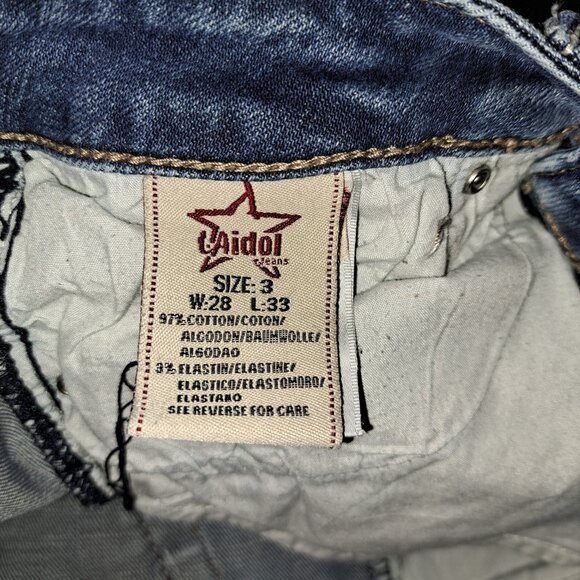 L.a.Idol USA Flap Pocket Embroidered Rhinestone Jeans - Picture 5 of 14